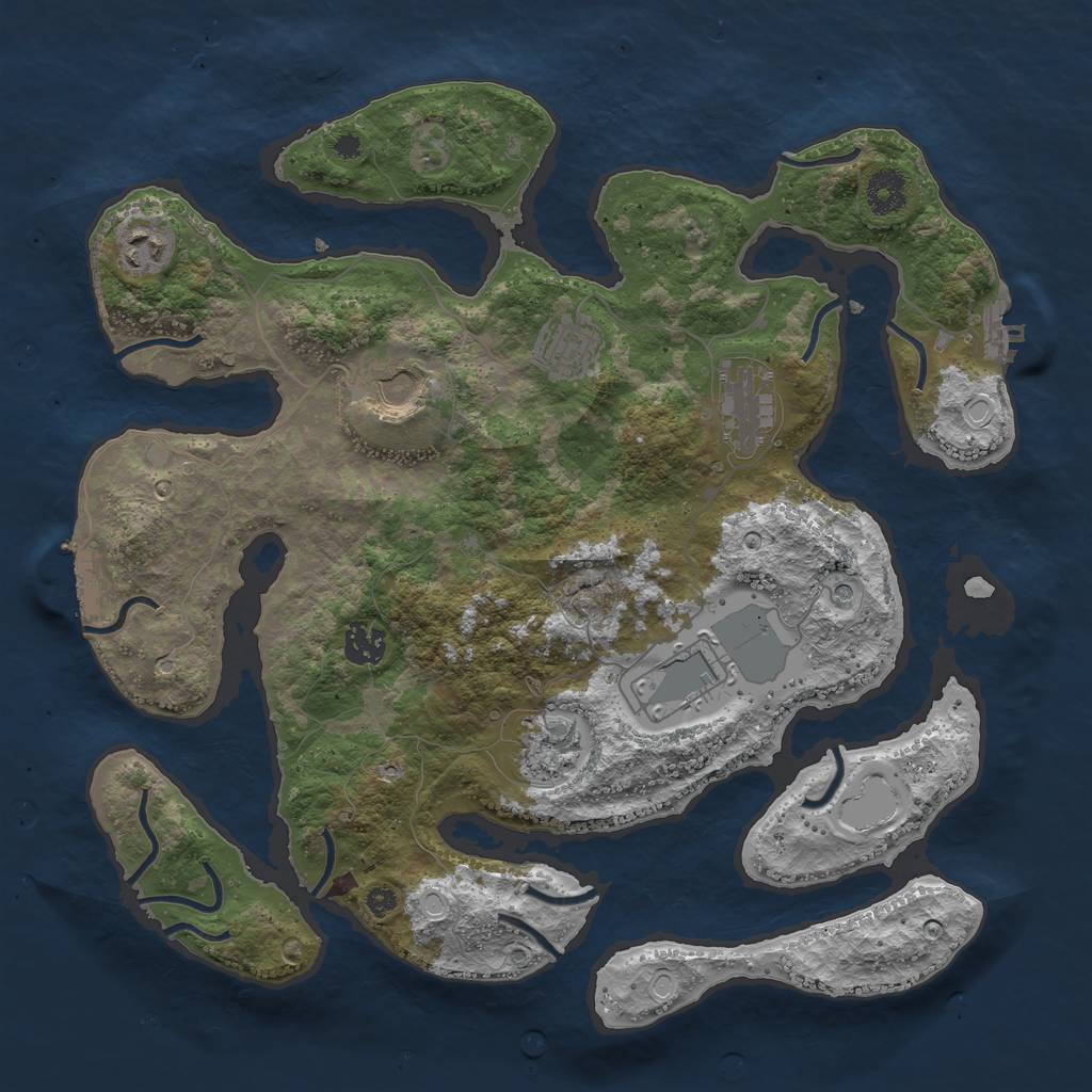 Rust Map: Procedural Map, Size: 3750, Seed: 1569378932, 15 Monuments