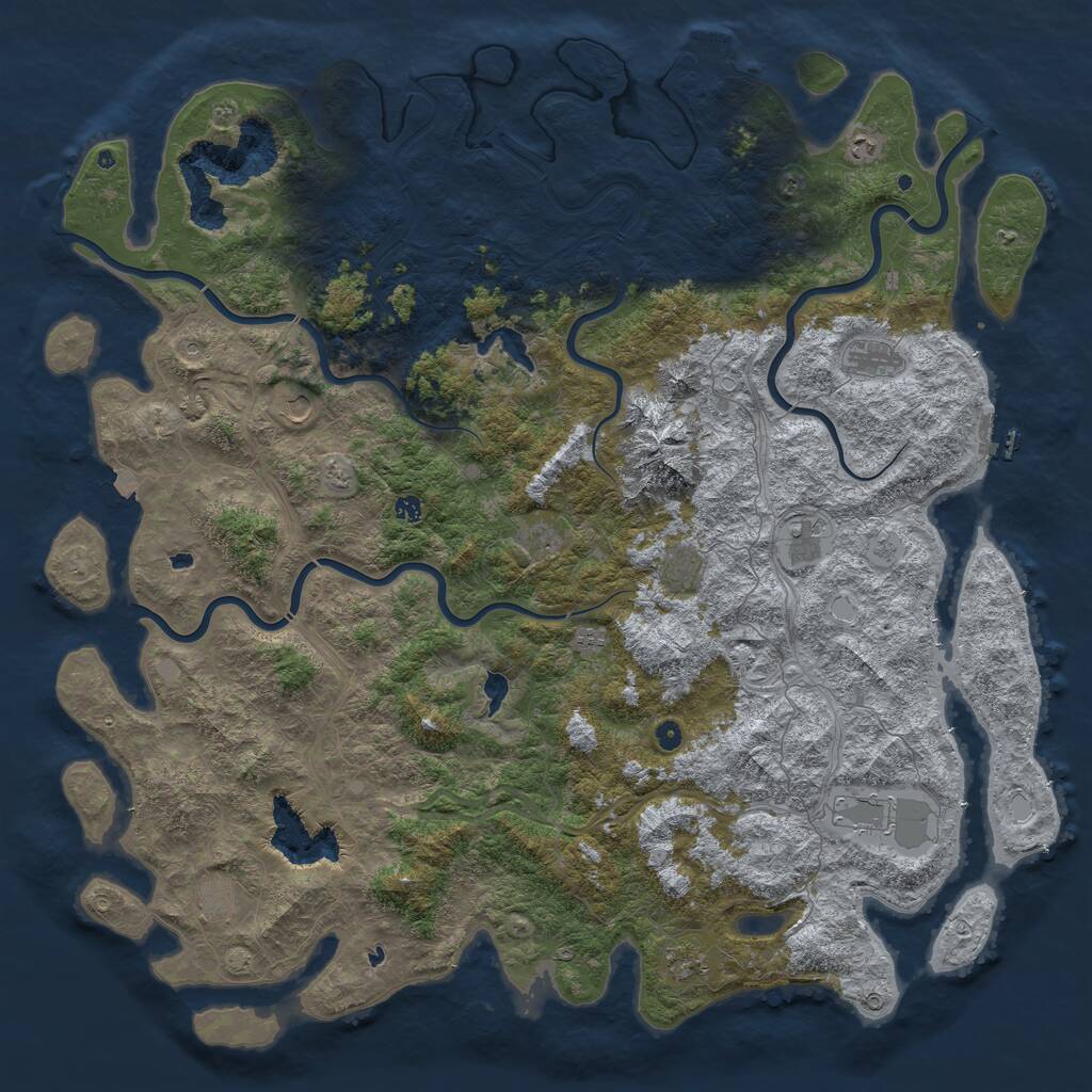 Rust Map: Procedural Map, Size: 6000, Seed: 8654634, 17 Monuments