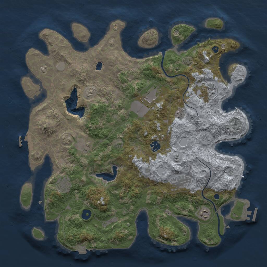 Rust Map: Procedural Map, Size: 4000, Seed: 1804, 14 Monuments