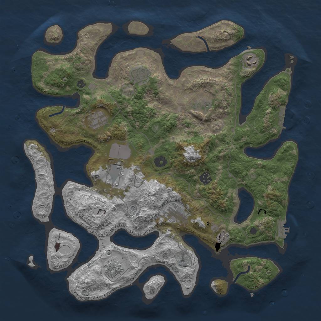 Rust Map: Procedural Map, Size: 4000, Seed: 435242, 17 Monuments