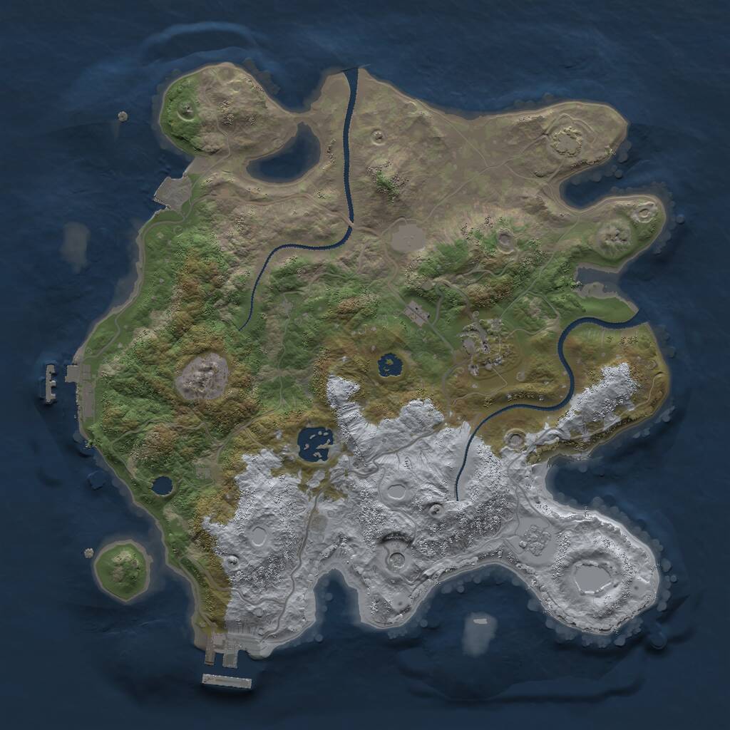 Rust Map: Procedural Map, Size: 3000, Seed: 242722306, 8 Monuments
