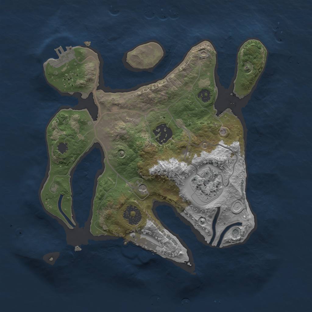 Rust Map: Procedural Map, Size: 2500, Seed: 48340, 10 Monuments