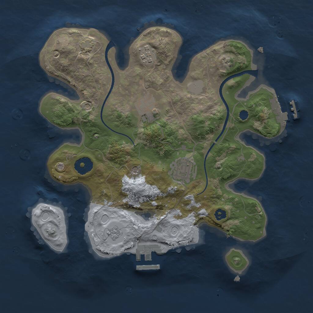 Rust Map: Procedural Map, Size: 2700, Seed: 454412271, 9 Monuments