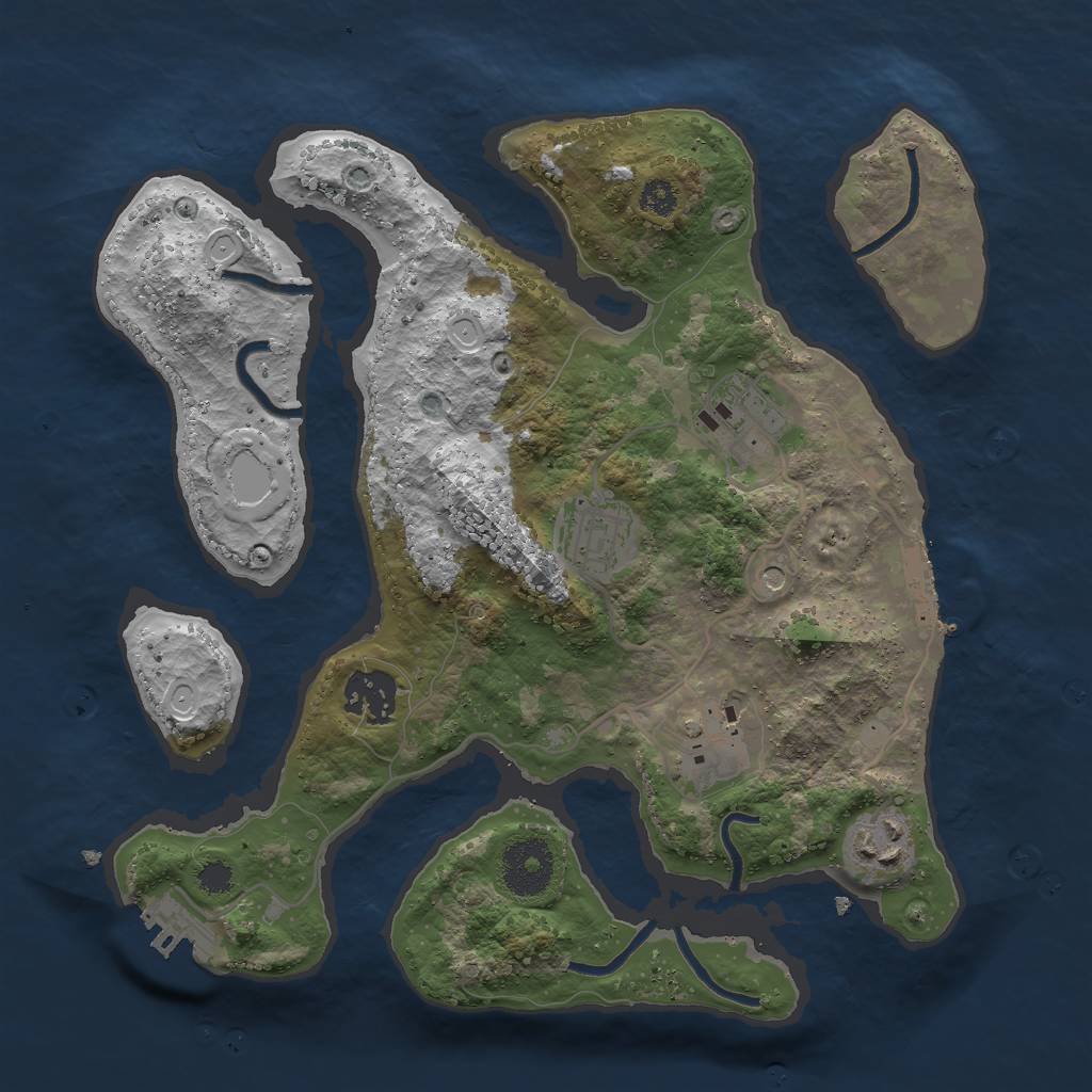 Rust Map: Procedural Map, Size: 3000, Seed: 459928793, 13 Monuments