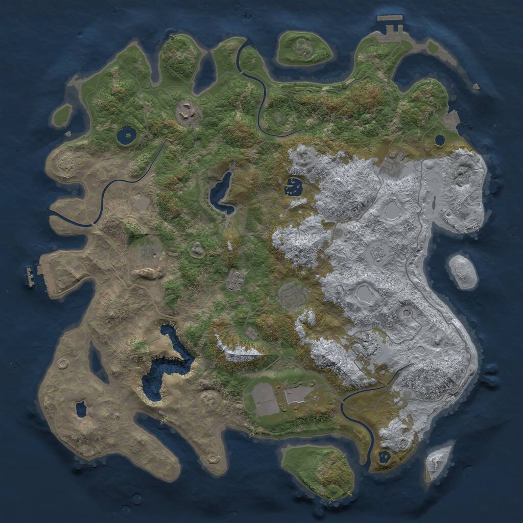 Rust Map: Procedural Map, Size: 4200, Seed: 1234575, 14 Monuments
