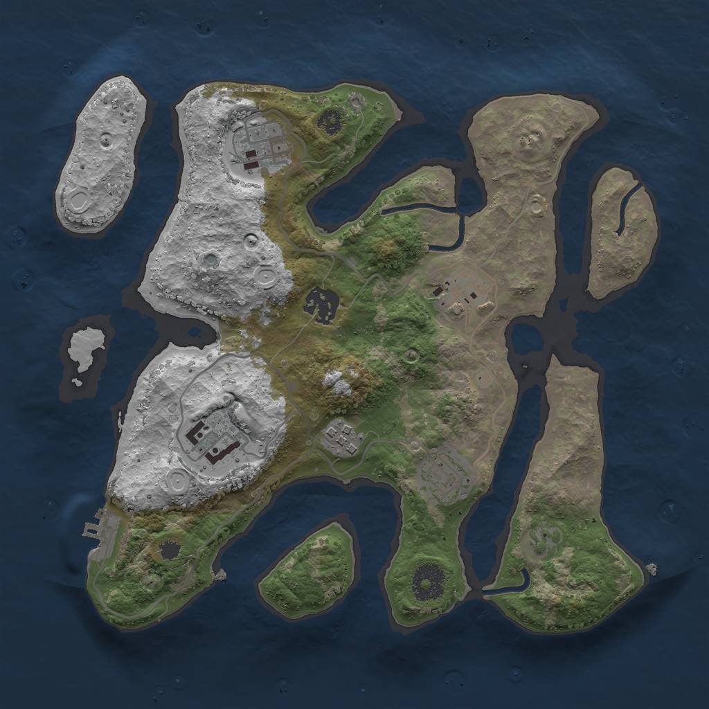 Rust Map: Procedural Map, Size: 3000, Seed: 903290590, 12 Monuments