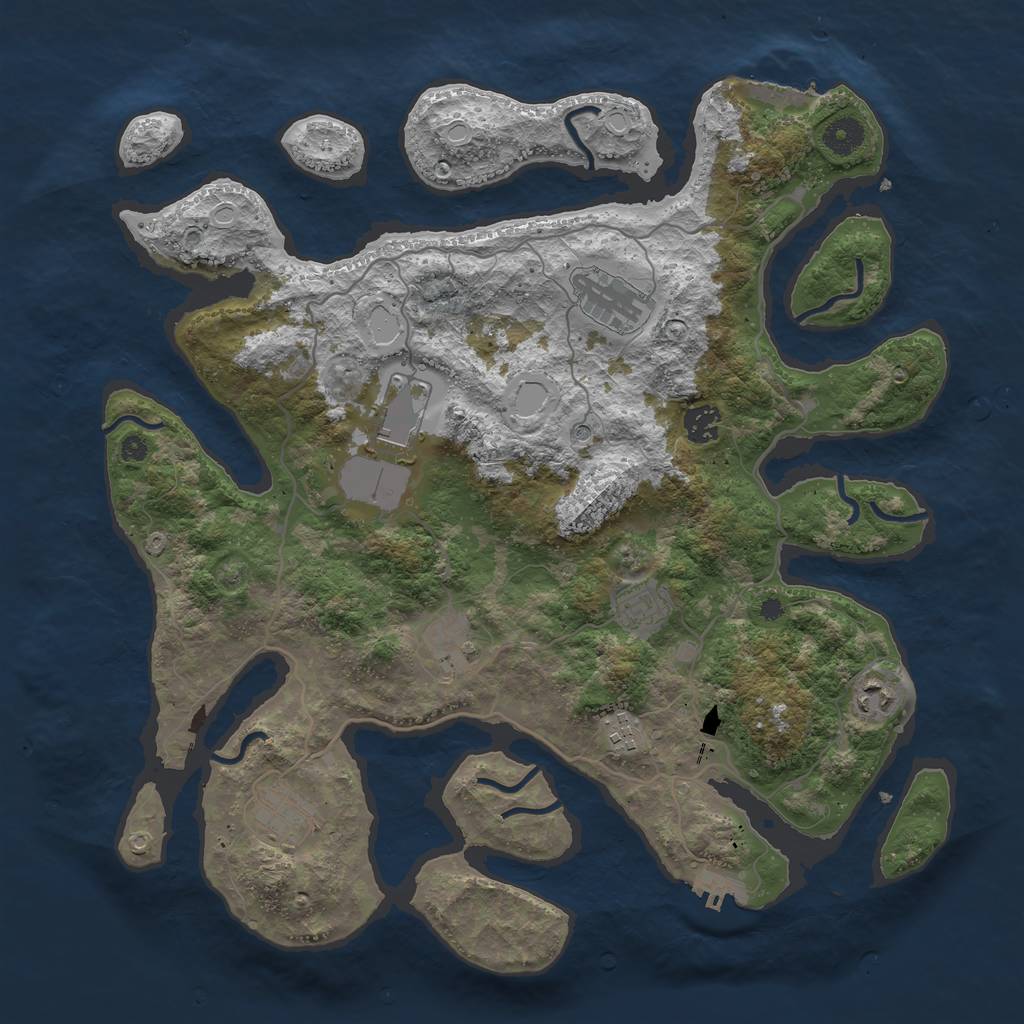 Rust Map: Procedural Map, Size: 4000, Seed: 27524311, 16 Monuments