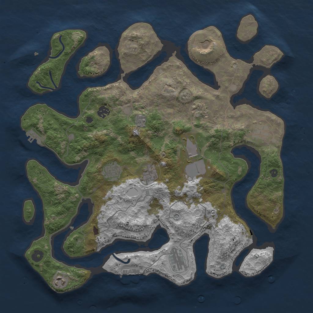 Rust Map: Procedural Map, Size: 4000, Seed: 67592714, 18 Monuments