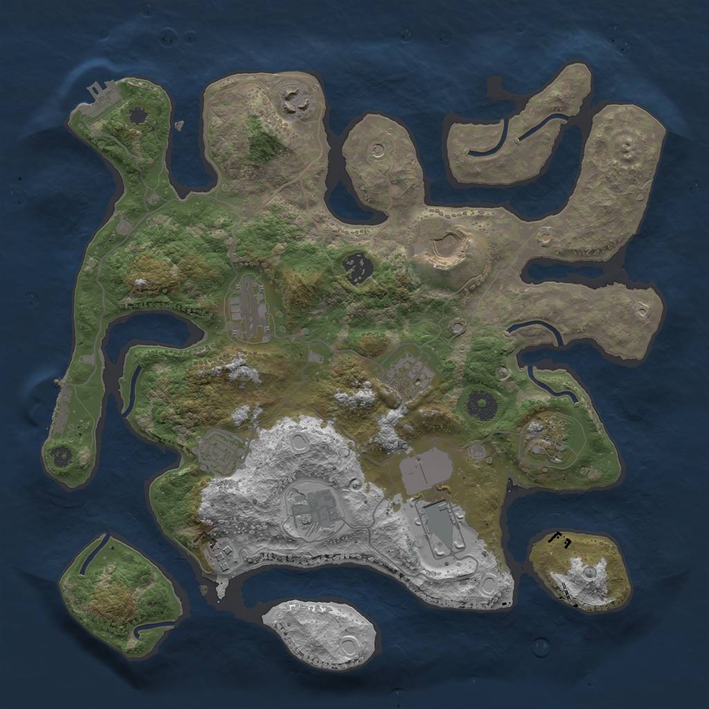 Rust Map: Procedural Map, Size: 3500, Seed: 78978977, 18 Monuments