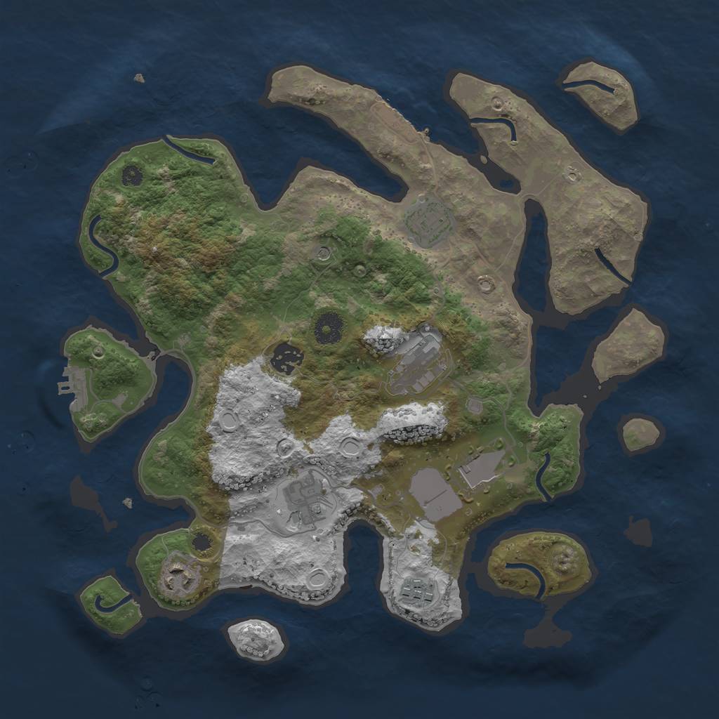 Rust Map: Procedural Map, Size: 3500, Seed: 260480, 15 Monuments