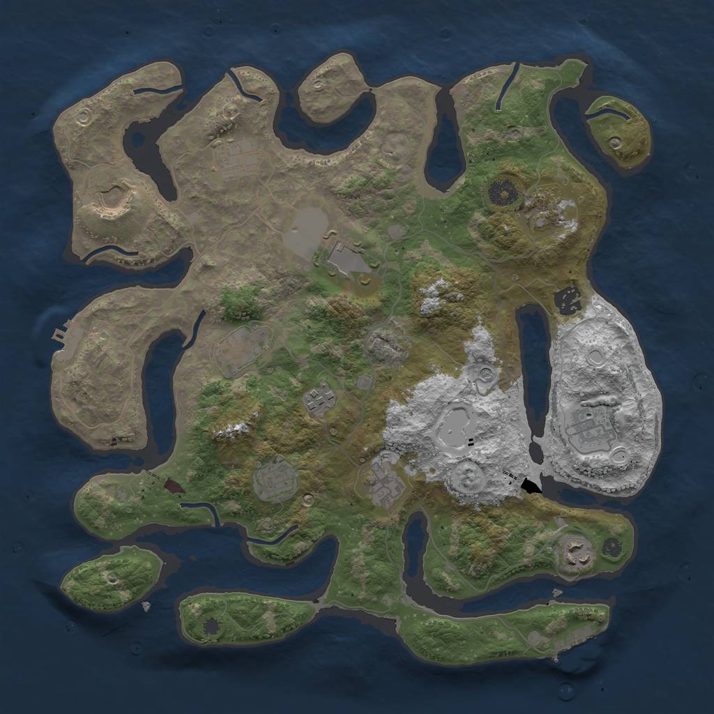 Rust Map: Procedural Map, Size: 3800, Seed: 6341269, 19 Monuments