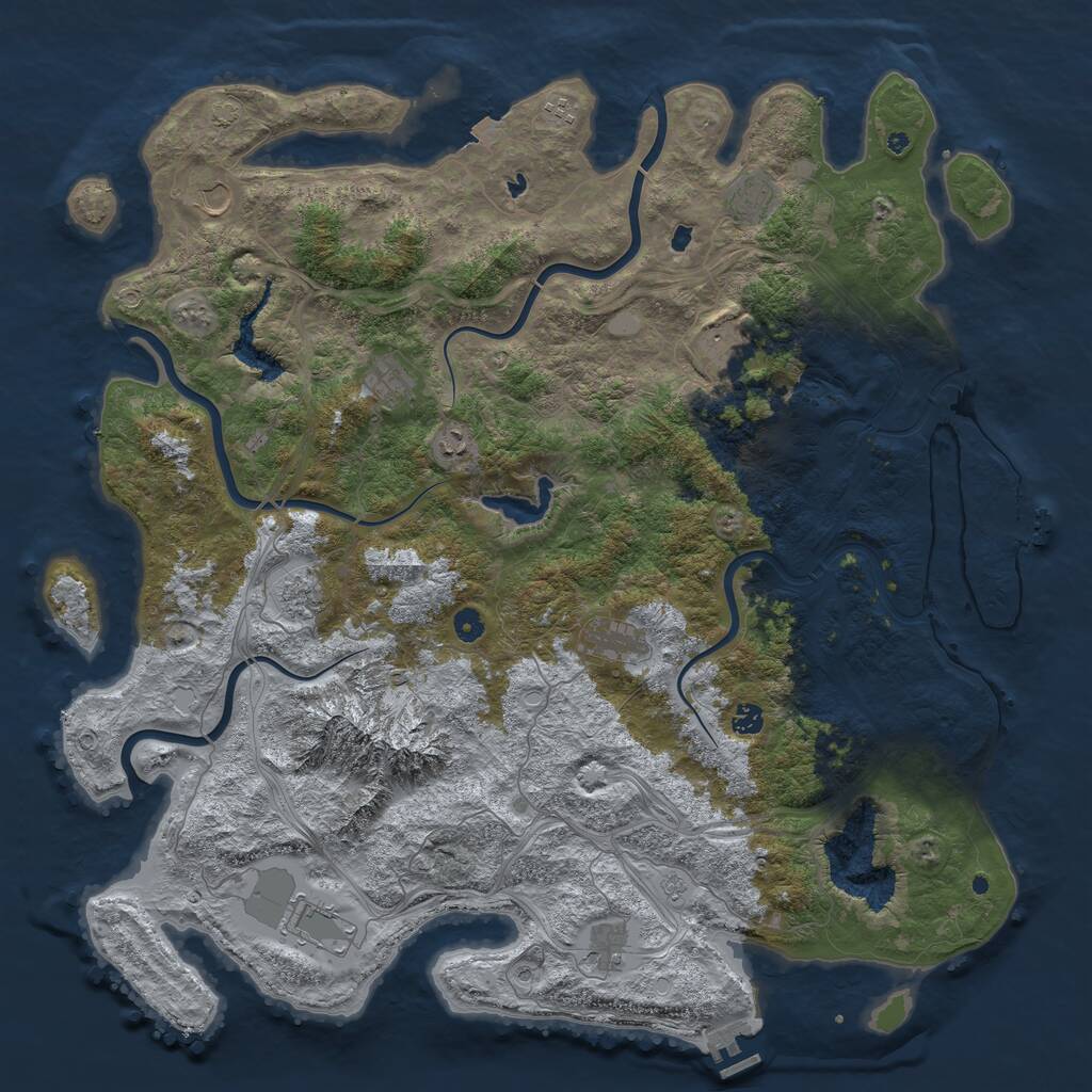 Rust Map: Procedural Map, Size: 5115, Seed: 2147483647, 17 Monuments