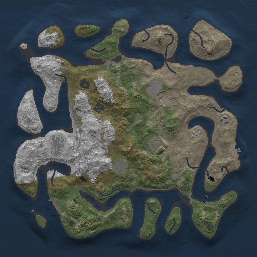 Rust Map: Procedural Map, Size: 4000, Seed: 1609639304, 15 Monuments