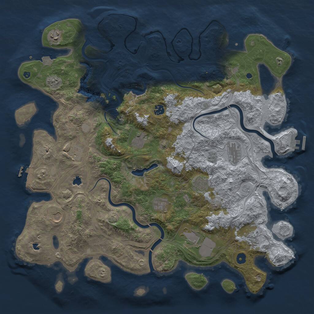 Rust Map: Procedural Map, Size: 4512, Seed: 722716382, 17 Monuments