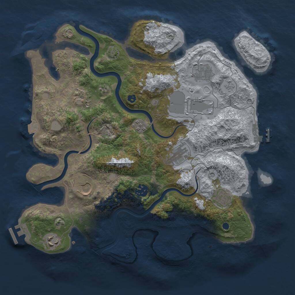 Rust Map: Procedural Map, Size: 3500, Seed: 1331, 15 Monuments