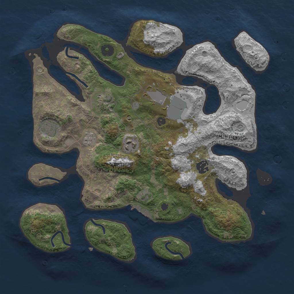 Rust Map: Procedural Map, Size: 3500, Seed: 1331, 13 Monuments