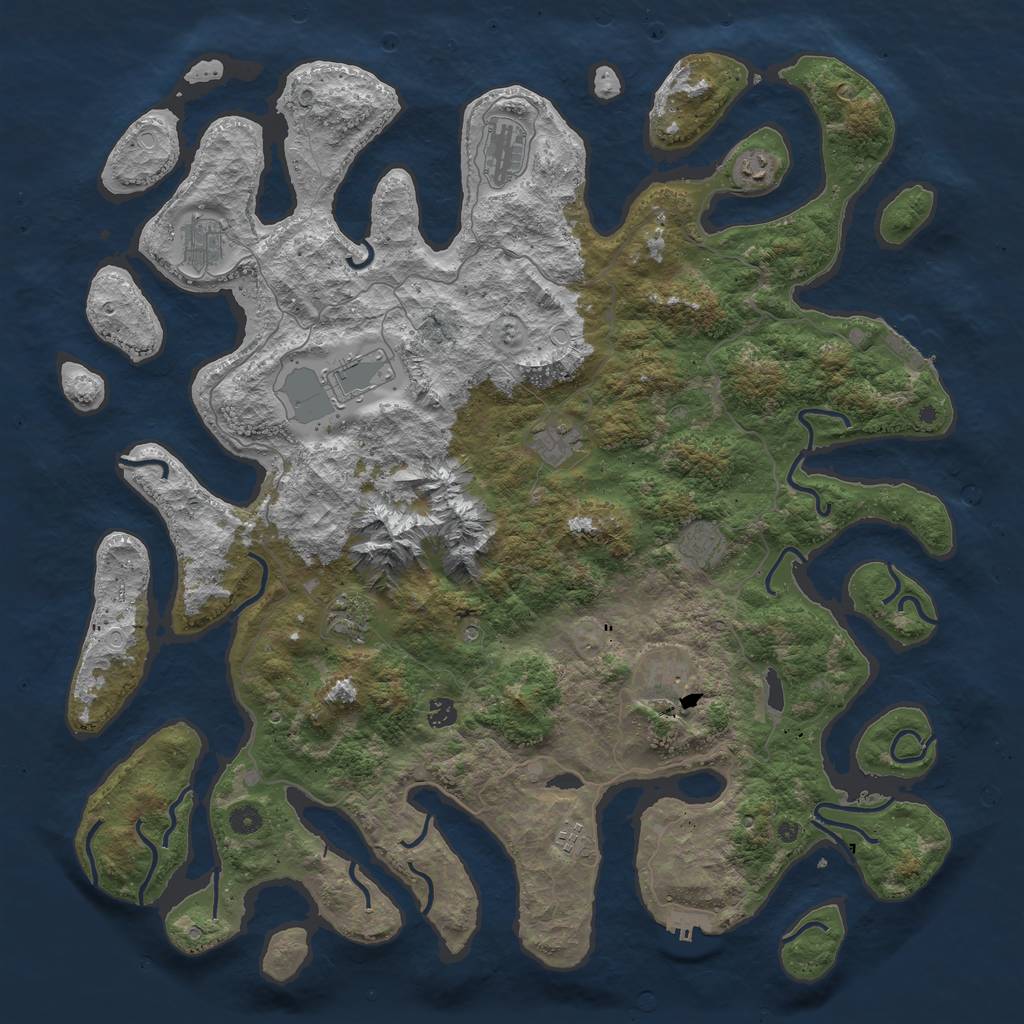 Rust Map: Procedural Map, Size: 5000, Seed: 15450, 18 Monuments