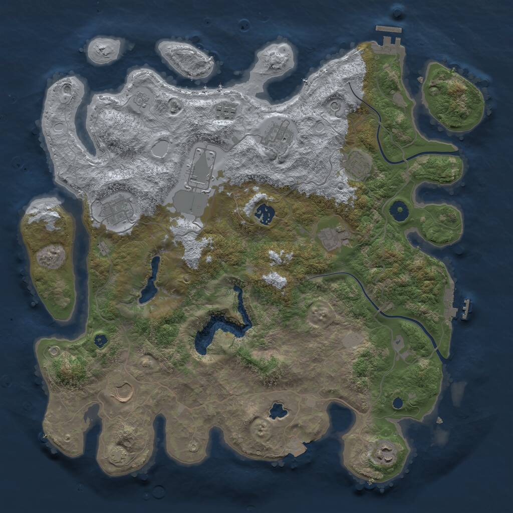 Rust Map: Procedural Map, Size: 4000, Seed: 2125327297, 15 Monuments