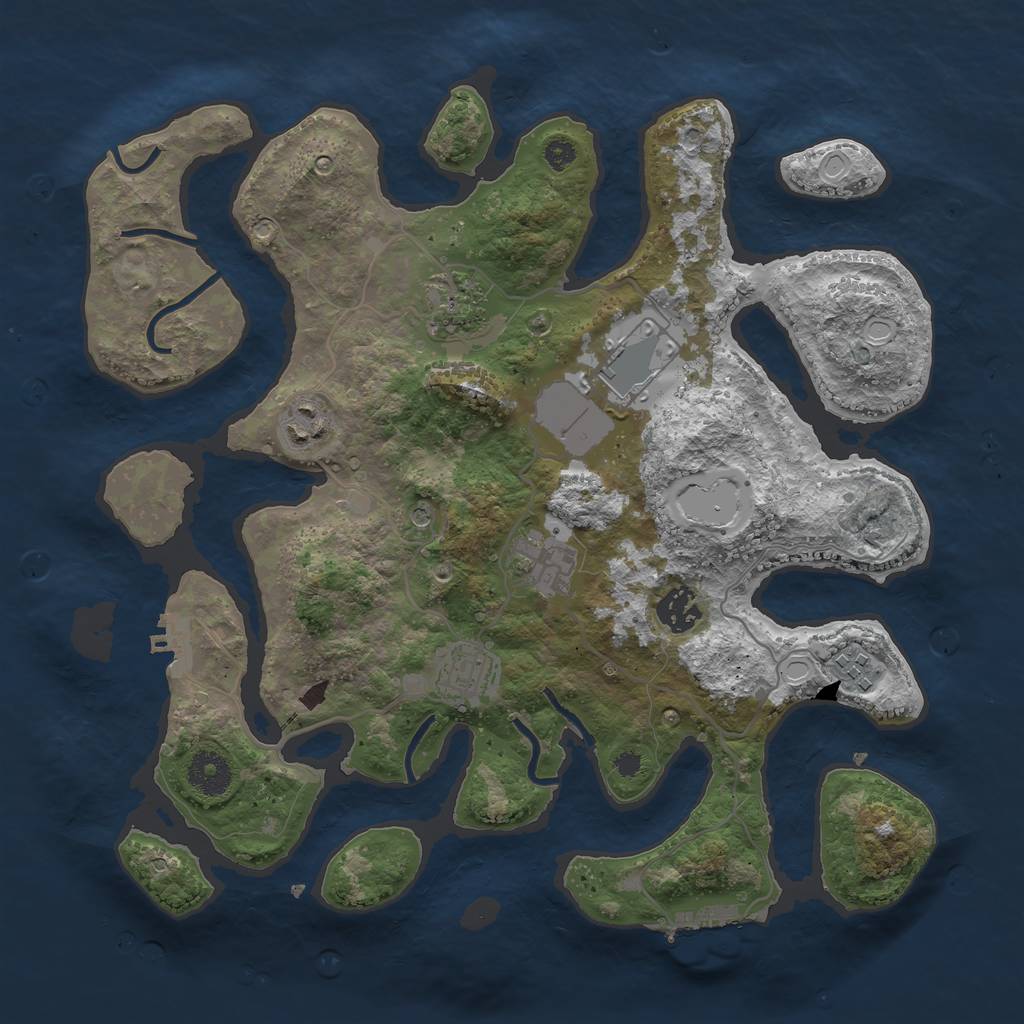 Rust Map: Procedural Map, Size: 3500, Seed: 45742, 15 Monuments