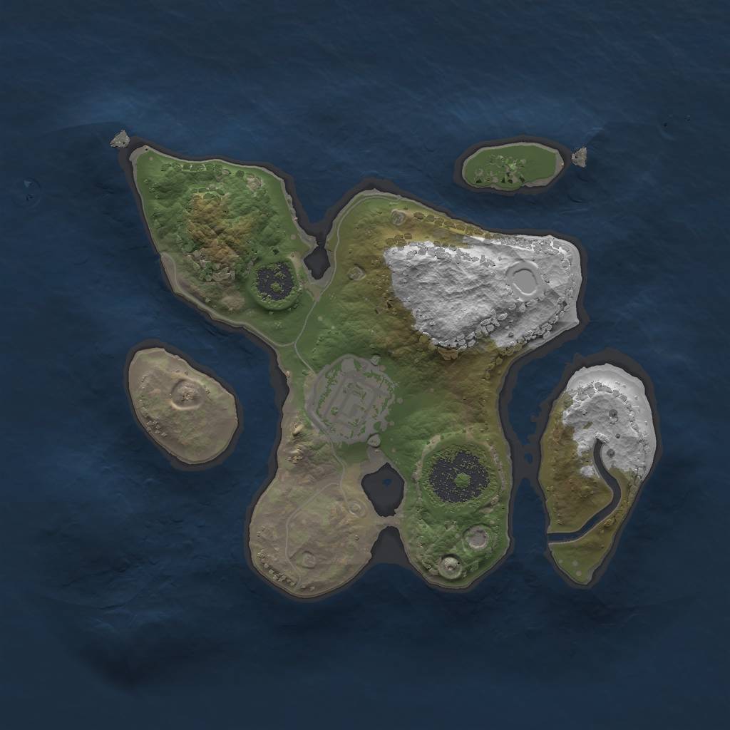 Rust Map: Procedural Map, Size: 2000, Seed: 1234789, 6 Monuments