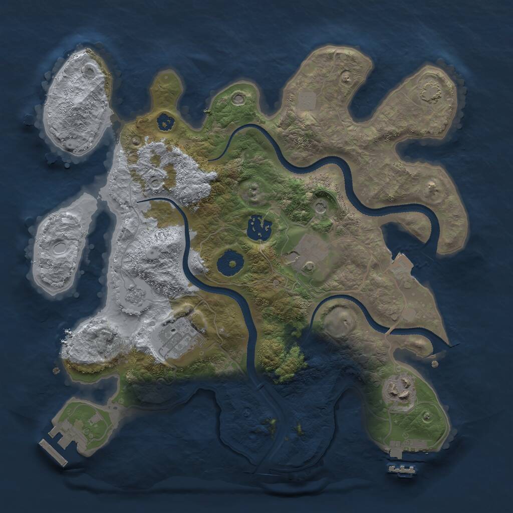 Rust Map: Procedural Map, Size: 3000, Seed: 626336044, 10 Monuments