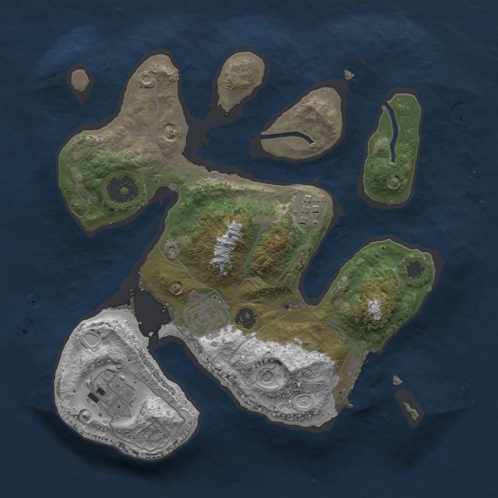 Rust Map: Procedural Map, Size: 2546, Seed: 2147483647, 10 Monuments