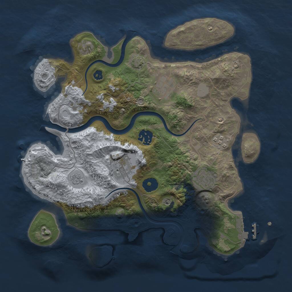 Rust Map: Procedural Map, Size: 3000, Seed: 2086135363, 10 Monuments