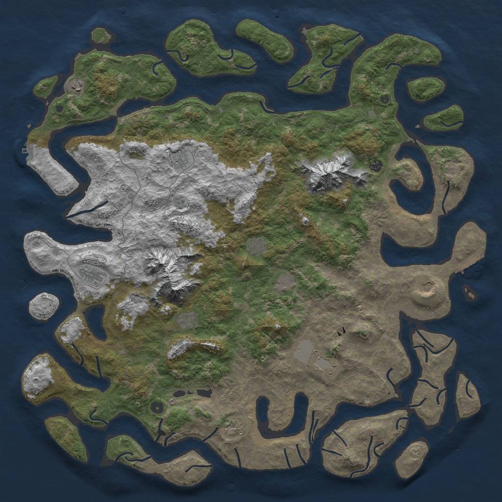 Rust Map: Procedural Map, Size: 6000, Seed: 37122238, 19 Monuments