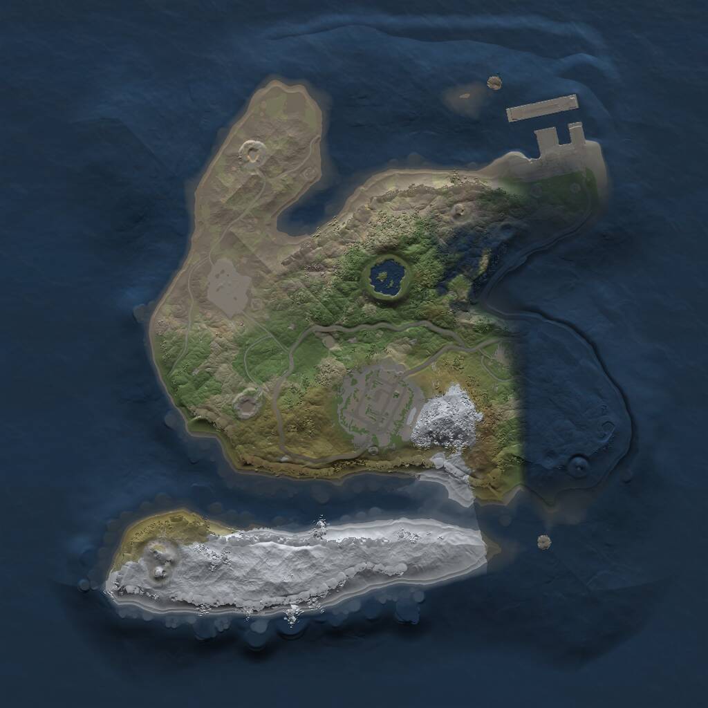 Rust Map: Procedural Map, Size: 2000, Seed: 2327157, 3 Monuments