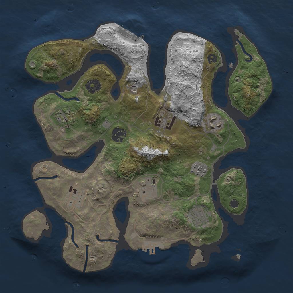 Rust Map: Procedural Map, Size: 3000, Seed: 1349598460, 16 Monuments