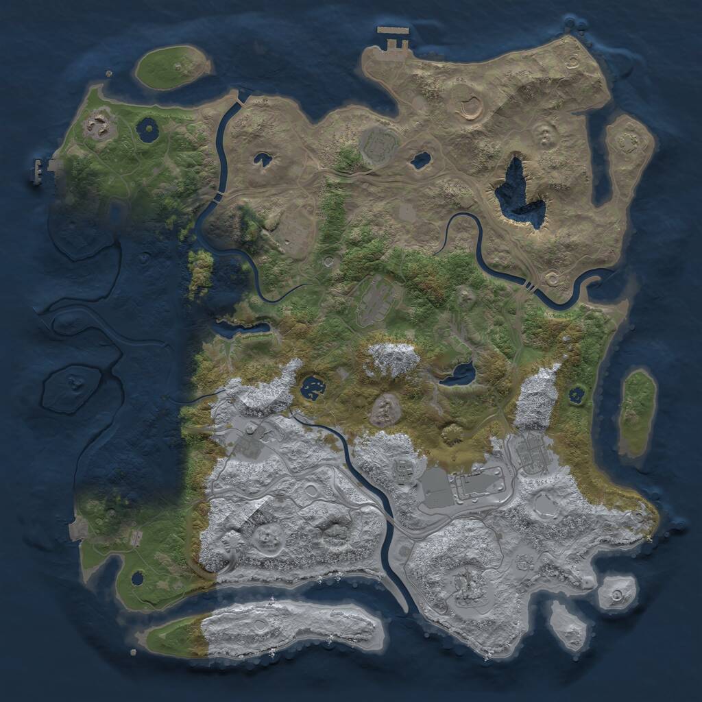 Rust Map: Procedural Map, Size: 4500, Seed: 567433, 17 Monuments
