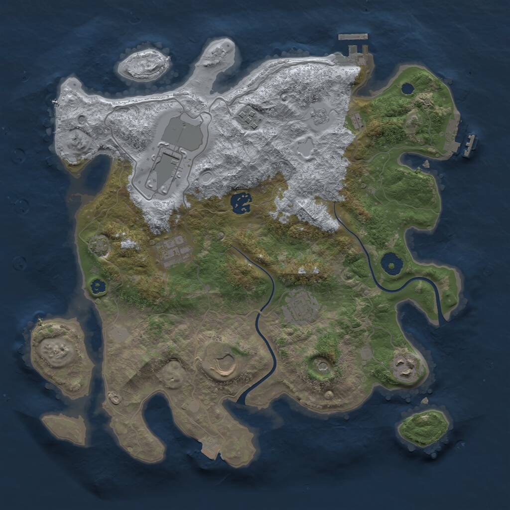 Rust Map: Procedural Map, Size: 3500, Seed: 1140140026, 13 Monuments