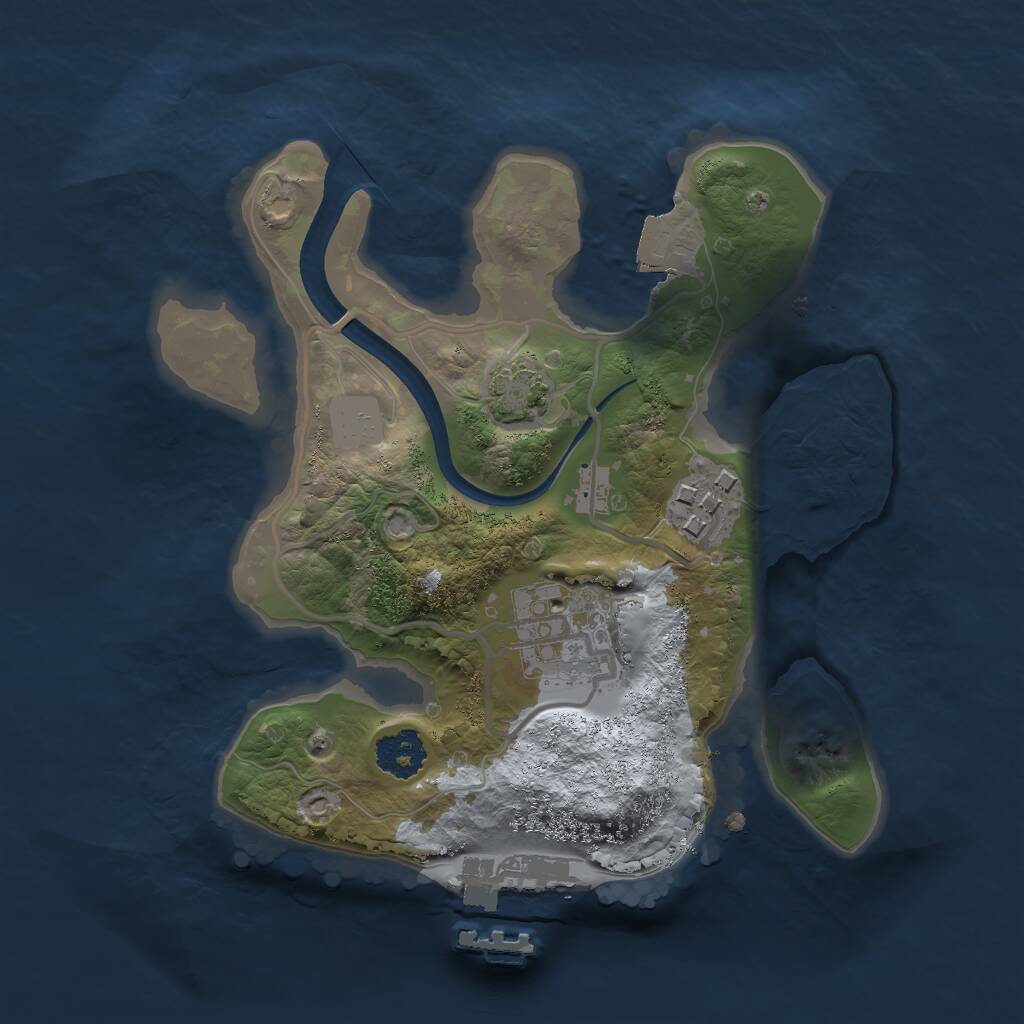 Rust Map: Procedural Map, Size: 2100, Seed: 135135, 5 Monuments