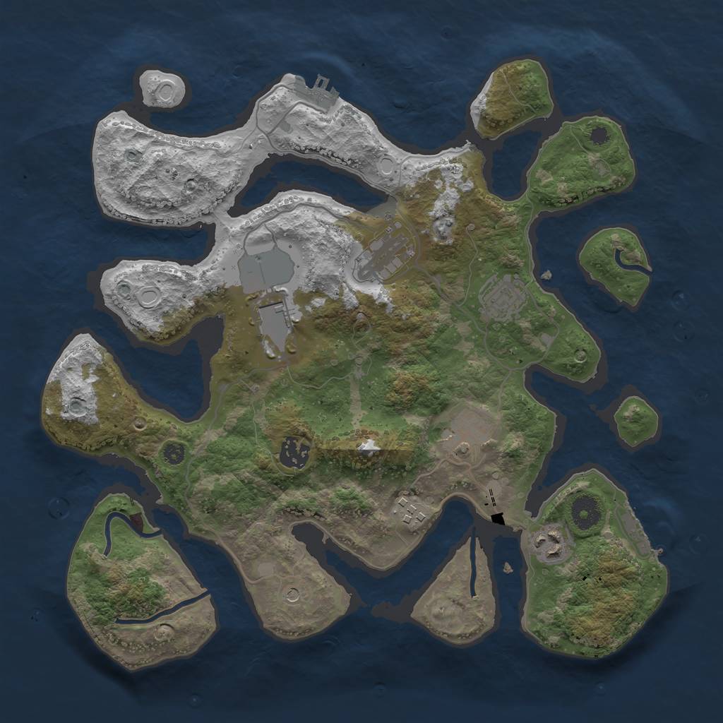 Rust Map: Procedural Map, Size: 3500, Seed: 1625903152, 15 Monuments