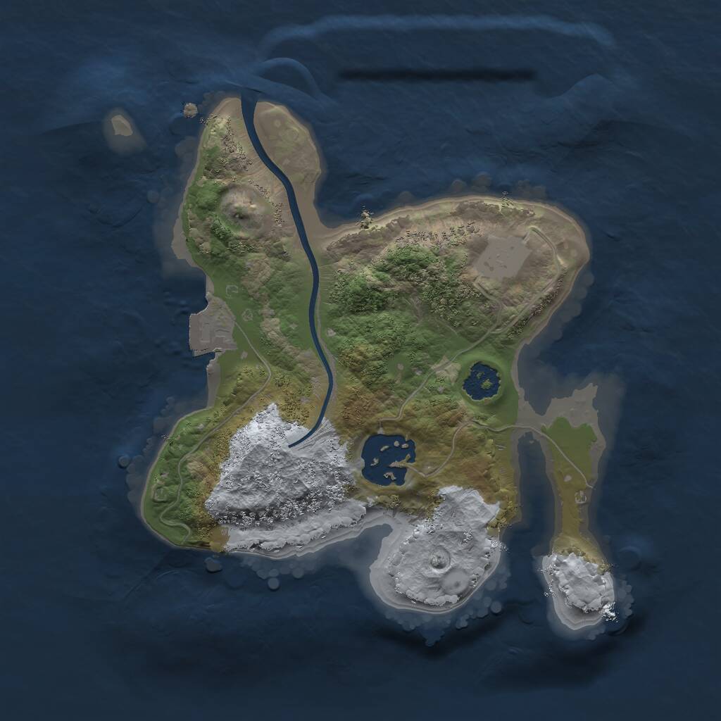 Rust Map: Procedural Map, Size: 2000, Seed: 787683963, 2 Monuments