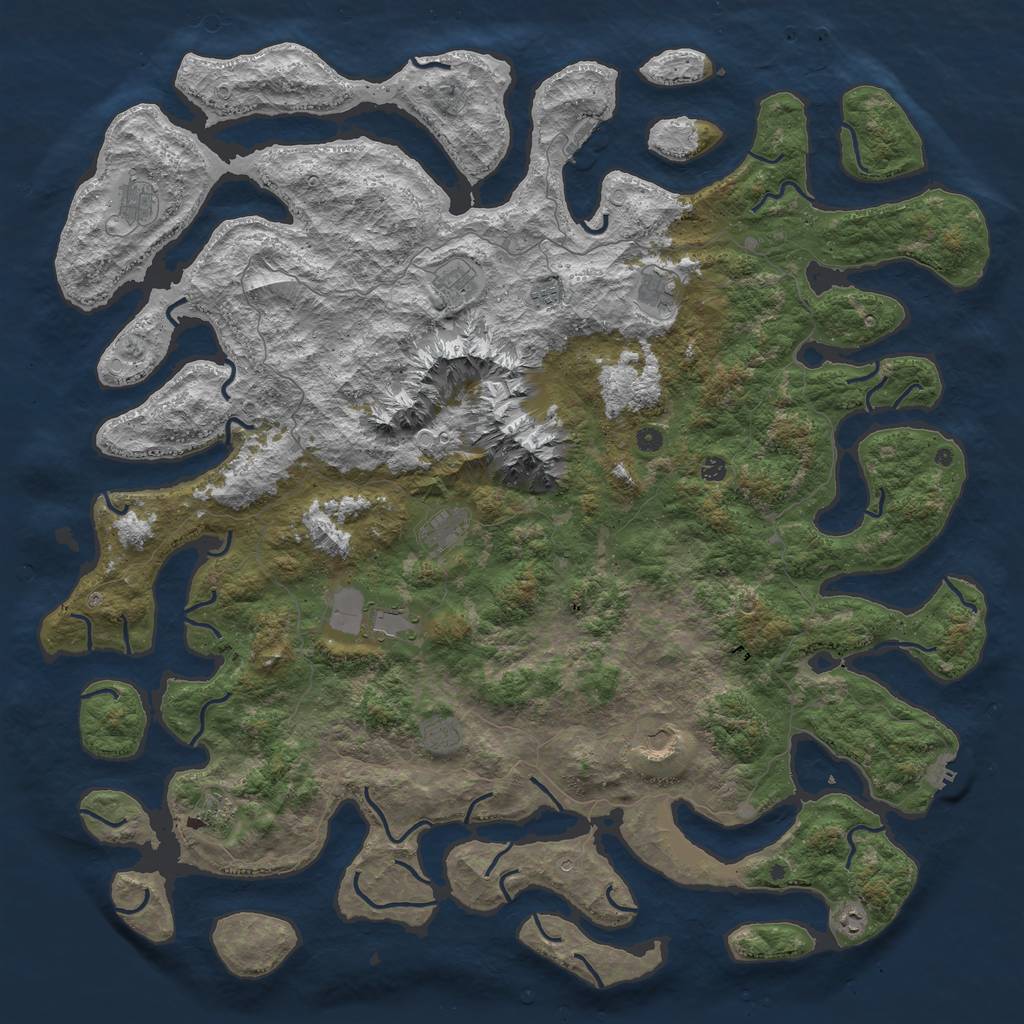 Rust Map: Procedural Map, Size: 6000, Seed: 974410433, 19 Monuments