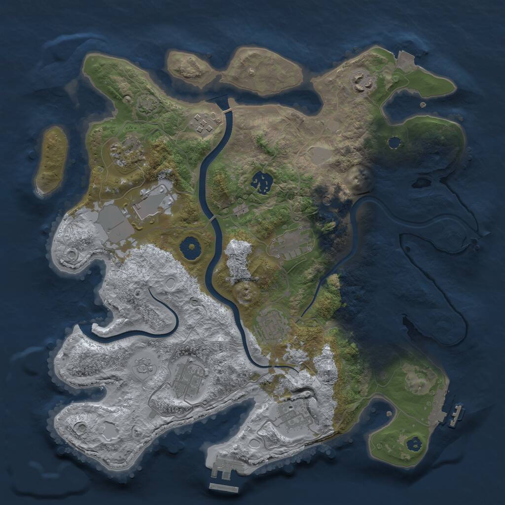 Rust Map: Procedural Map, Size: 3500, Seed: 9182021, 15 Monuments