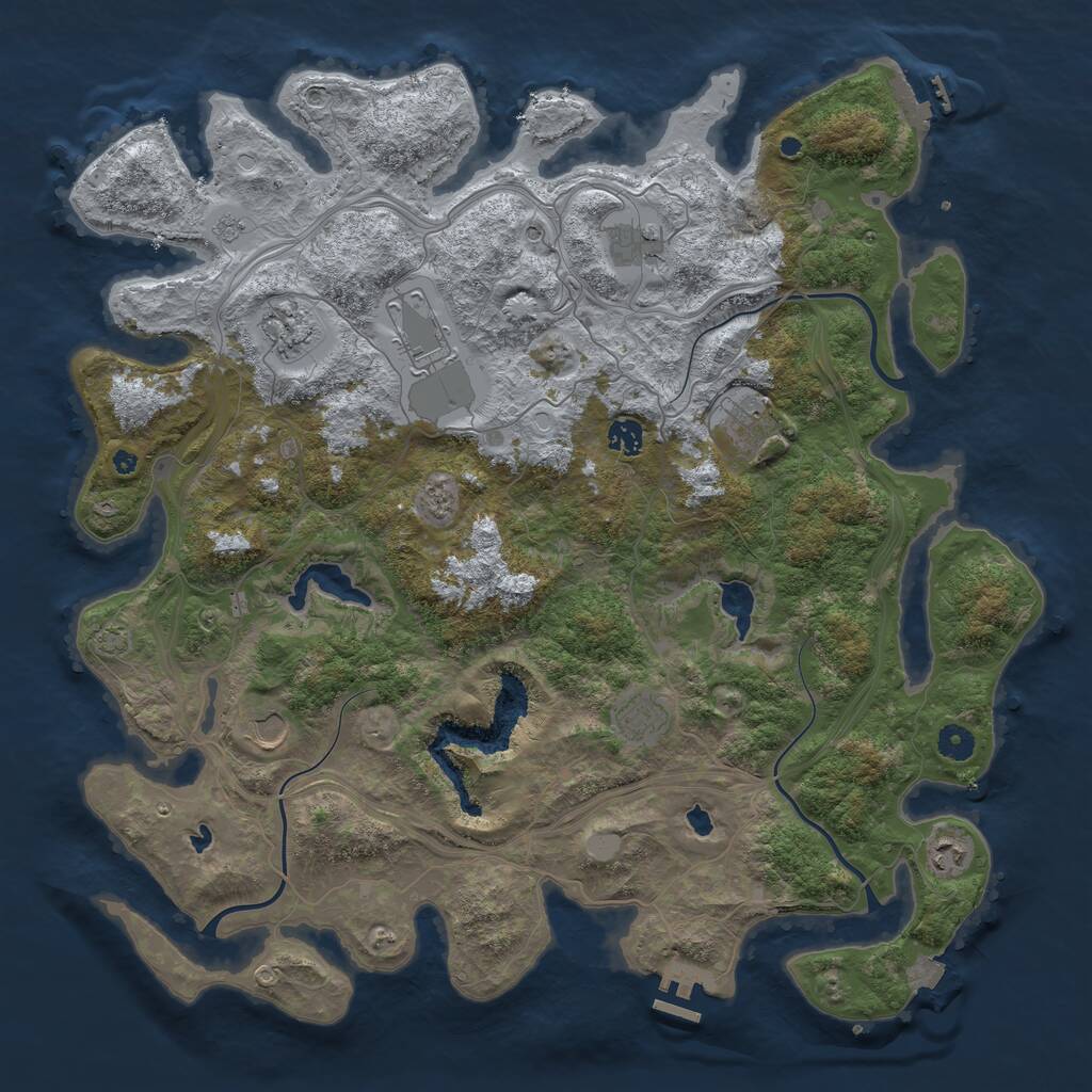 Rust Map: Procedural Map, Size: 4500, Seed: 2004996585, 14 Monuments