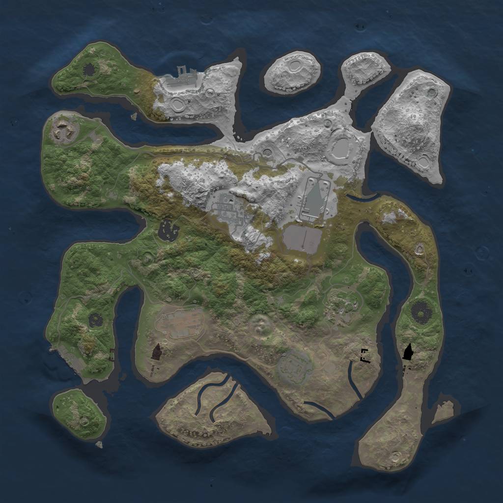 Rust Map: Procedural Map, Size: 3500, Seed: 39465463, 15 Monuments