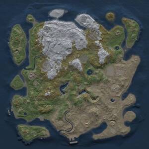 Thumbnail Rust Map: Procedural Map, Size: 4000, Seed: 1729965232, 13 Monuments