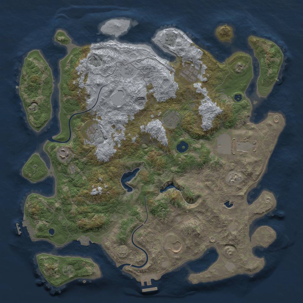 Rust Map: Procedural Map, Size: 4000, Seed: 1729965232, 13 Monuments