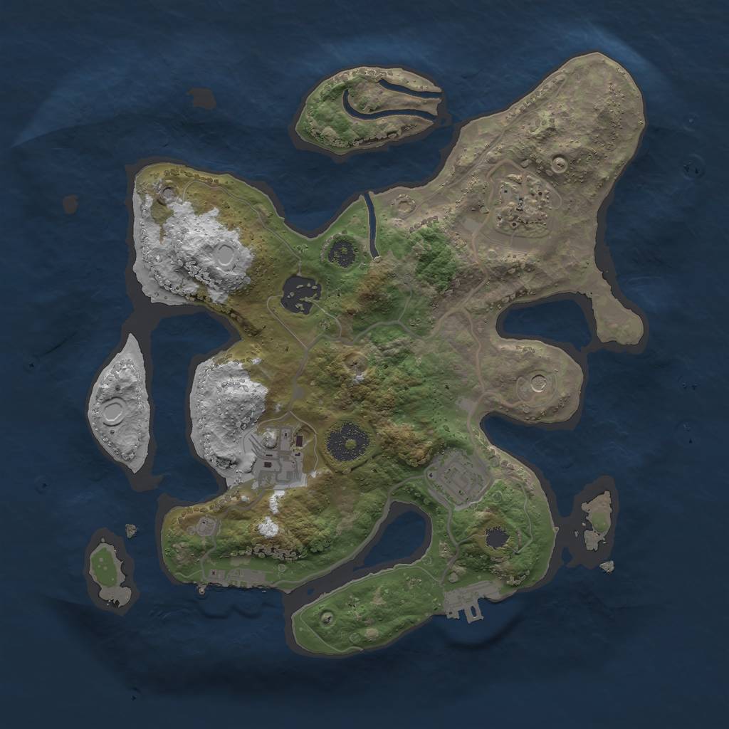 Rust Map: Procedural Map, Size: 2800, Seed: 32444555, 12 Monuments