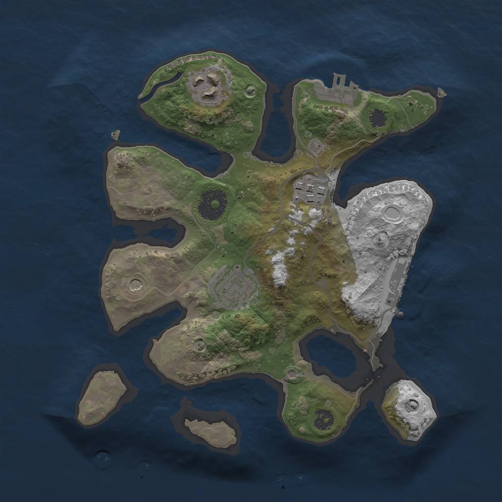 Rust Map: Procedural Map, Size: 2500, Seed: 97341, 11 Monuments