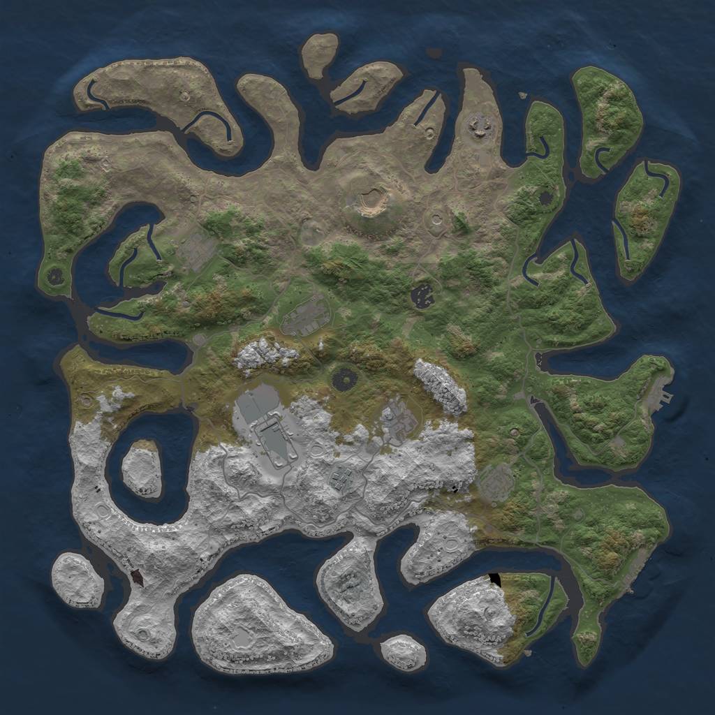 Rust Map: Procedural Map, Size: 4500, Seed: 12321, 17 Monuments