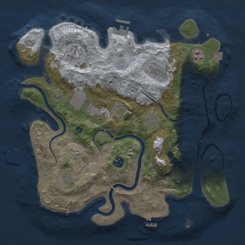 Rust Map: Procedural Map, Size: 3500, Seed: 778545, 15 Monuments