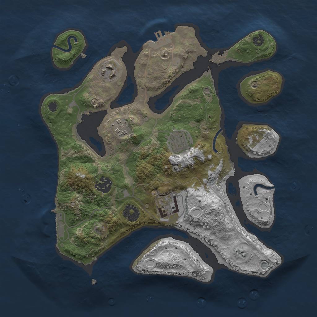 Rust Map: Procedural Map, Size: 2900, Seed: 31809, 12 Monuments