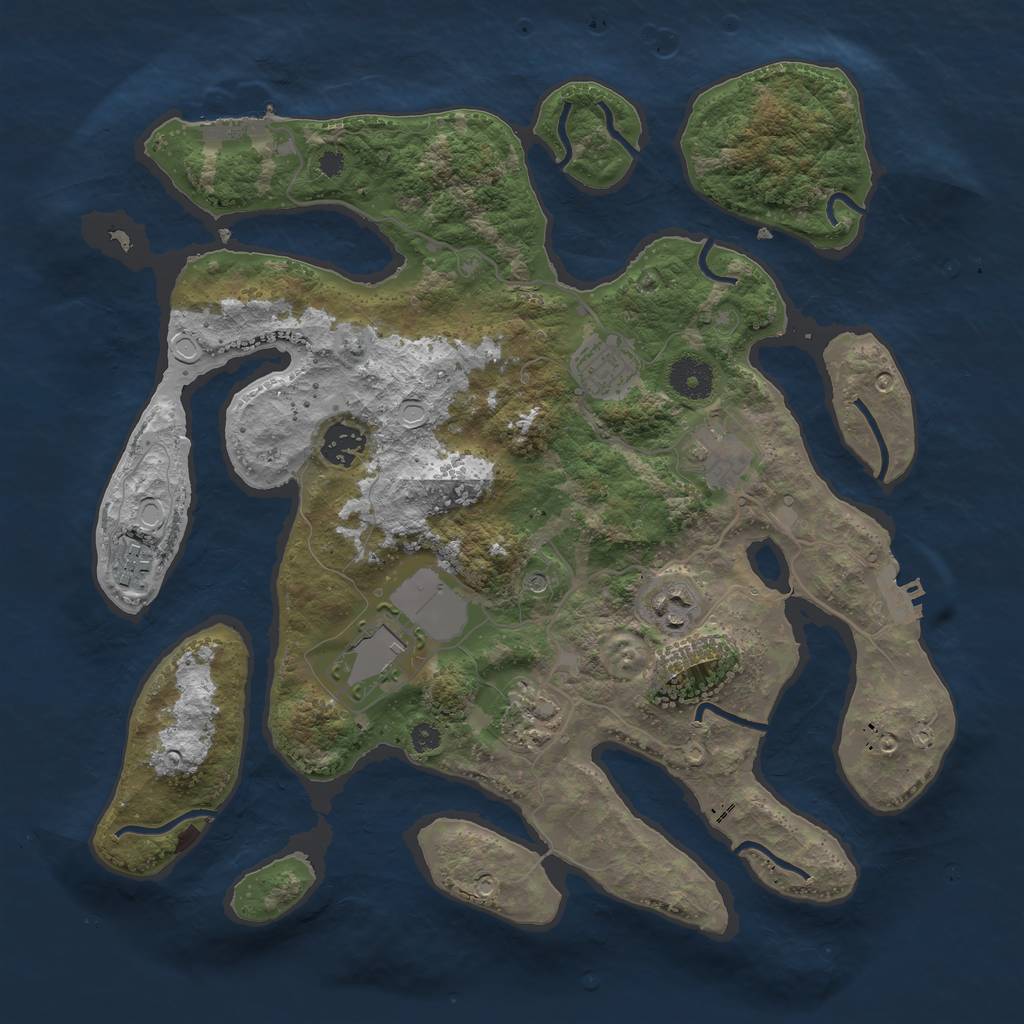 Rust Map: Procedural Map, Size: 3600, Seed: 21809, 15 Monuments