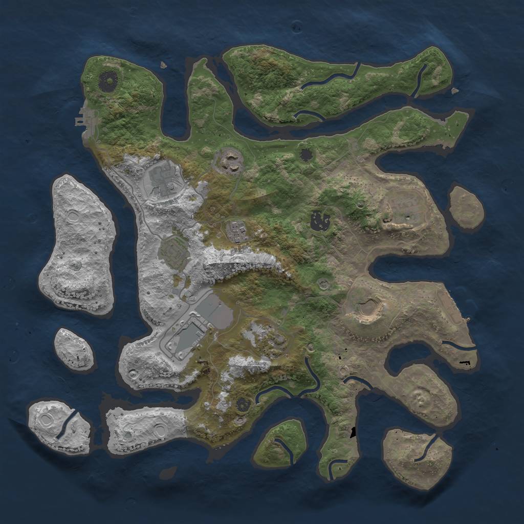Rust Map: Procedural Map, Size: 3750, Seed: 479957033, 17 Monuments