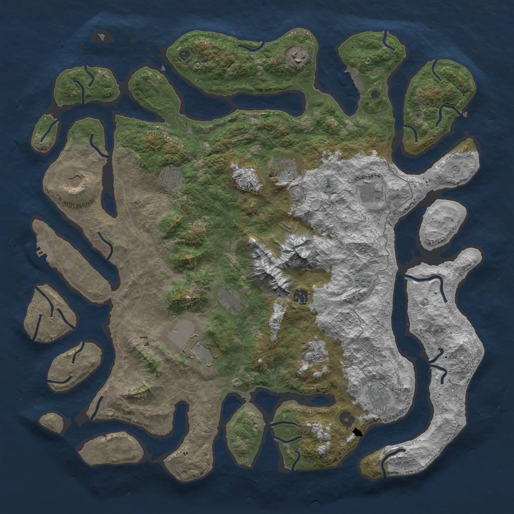 Rust Map: Procedural Map, Size: 5000, Seed: 20210918, 19 Monuments