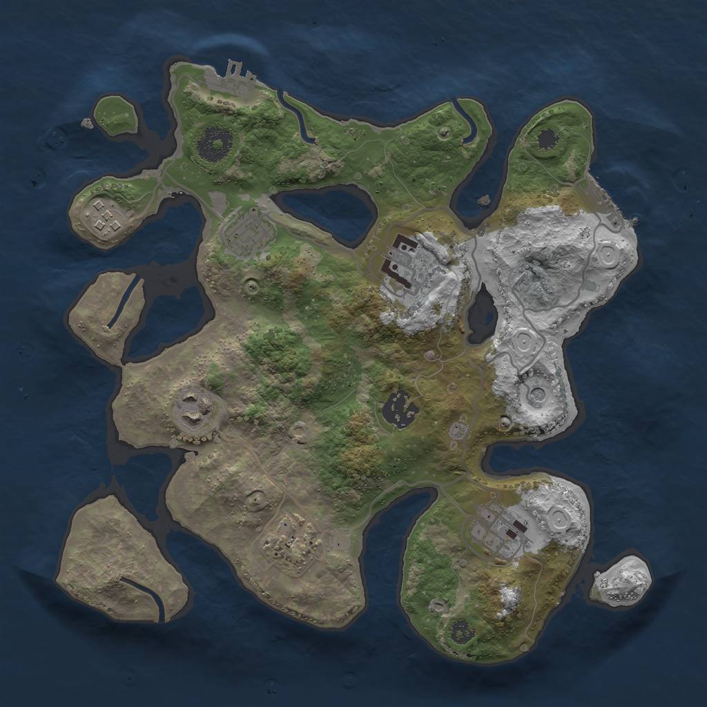 Rust Map: Procedural Map, Size: 3000, Seed: 1044749602, 15 Monuments